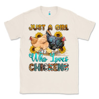 Natural just a girl who loves chickens Classic Tee - OliviaCreatesArt