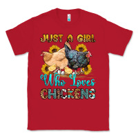Red just a girl who loves chickens Classic Tee - OliviaCreatesArt