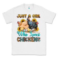 White just a girl who loves chickens Classic Tee - OliviaCreatesArt