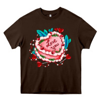 Chocolate Brown valentines day cakes olivia creates design Heavy Core Tee - OliviaCreatesArt