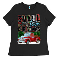 Black Small Town Christmas Ladies Tee - FaDigitalArtStudio