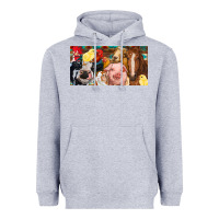Heather Grey Farm animals with aztec Heavyweight Hoodie - RanaPortraitStore