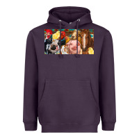 Plum Farm animals with aztec Heavyweight Hoodie - RanaPortraitStore