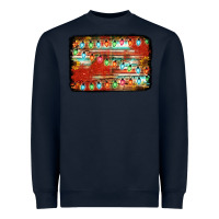 Navy christmas serape sunflower background Heavyweight Sweatshirt - Jasminsmagicworld