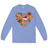 Colony Blue love Christmas  heart Long Sleeve Tee - CowhideDigitalArt