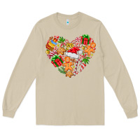 Mushroom love Christmas  heart Long Sleeve Tee - CowhideDigitalArt