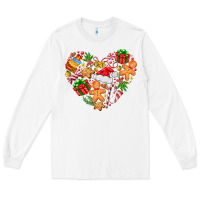 White love Christmas  heart Long Sleeve Tee - CowhideDigitalArt