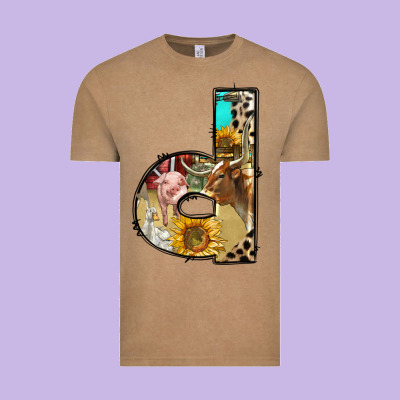 Farm Life Alphabet Lowercase Letters D Vintage Tee Designed By Bundleandbundleshop