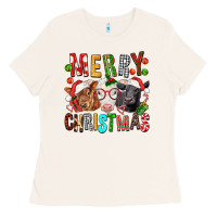 Bone Merry christmas calfs Ladies Tee - FaDigitalArtStudio
