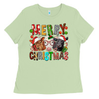 Matcha Merry christmas calfs Ladies Tee - FaDigitalArtStudio