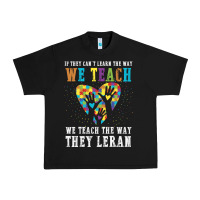 Black Autism Awareness Teacher Urban Heavy Tee - CowhideDigitalArt