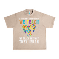 French Oak Autism Awareness Teacher Urban Heavy Tee - CowhideDigitalArt