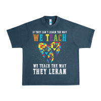 Midnight Navy Autism Awareness Teacher Urban Heavy Tee - CowhideDigitalArt