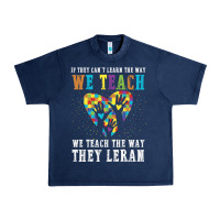 Navy Autism Awareness Teacher Urban Heavy Tee - CowhideDigitalArt