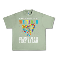 Oil Green Autism Awareness Teacher Urban Heavy Tee - CowhideDigitalArt