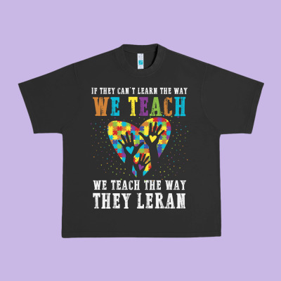 Autism Awareness Teacher Urban Heavy Tee Designed By Cowhidedigitalart