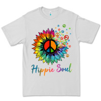 Dove Grey daisy peace sign hippie soul retro hippie flower lovers t shirt Premium Tee - baoMotion