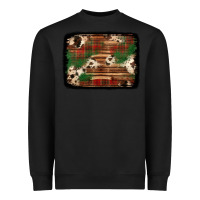Black christmas buffalo plaid cowhide background Heavyweight Sweatshirt - Jasminsmagicworld