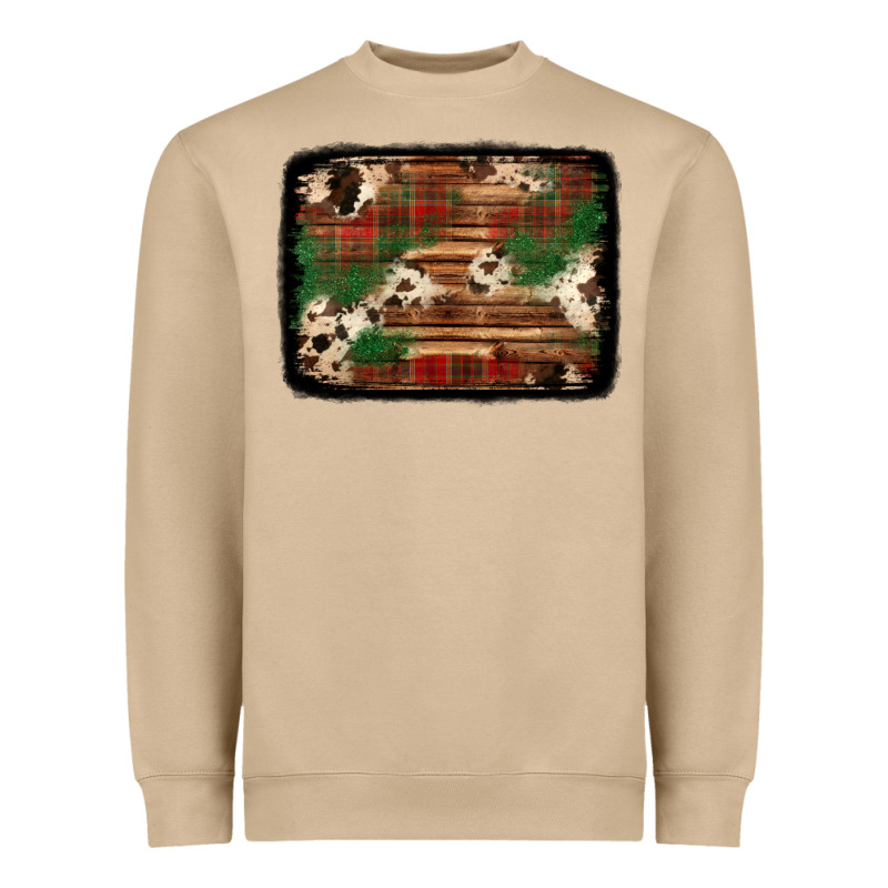 Christmas Buffalo Plaid Cowhide Background Heavyweight Sweatshirt by Jasminsmagicworld | Teevron