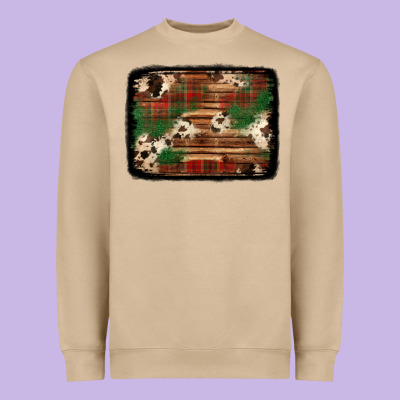 Christmas Buffalo Plaid Cowhide Background Heavyweight Sweatshirt Designed By Jasminsmagicworld