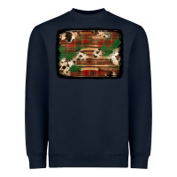 Navy christmas buffalo plaid cowhide background Heavyweight Sweatshirt - Jasminsmagicworld