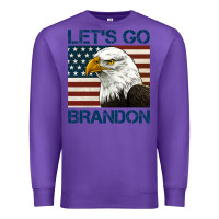 Purple american bald eagle let's go brandon Premium Sweatshirt - Jasminsmagicworld