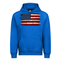 Cobalt Distressed American Flag Urban Hoodie - Jasminsmagicworld