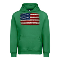 Emerald Distressed American Flag Urban Hoodie - Jasminsmagicworld