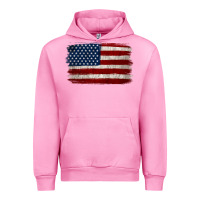 Fuchsia Pink Distressed American Flag Urban Hoodie - Jasminsmagicworld