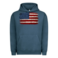 Pigment Midnight Navy Distressed American Flag Urban Hoodie - Jasminsmagicworld