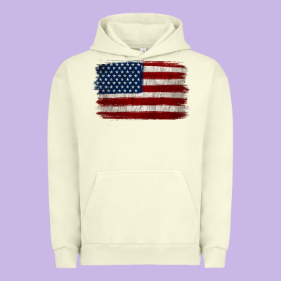 Distressed American Flag Urban Hoodie Designed By Jasminsmagicworld
