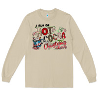 Mushroom I Run Hot Cocoa And Christmas Cheer Long Sleeve Tee - CowhideDigitalArt