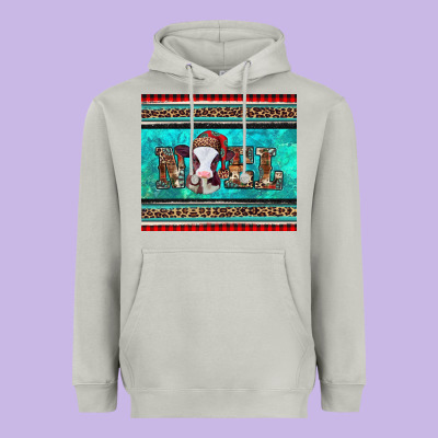 Western Christmas Baby Cow Noel Tumbler Heavyweight Hoodie Designed By Jasminsmagicworld
