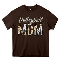 Chocolate Brown volleyball  mom Heavy Core Tee - Jasminsmagicworld
