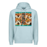 Blue Mist texas sunflower cactus cowhide Premium Hoodie - Artiststas