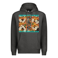 Charcoal Heather texas sunflower cactus cowhide Premium Hoodie - Artiststas