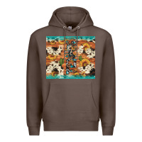 Coffee texas sunflower cactus cowhide Premium Hoodie - Artiststas
