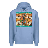 Colony Blue texas sunflower cactus cowhide Premium Hoodie - Artiststas