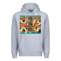 Heather Grey texas sunflower cactus cowhide Premium Hoodie - Artiststas