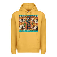 Mustard texas sunflower cactus cowhide Premium Hoodie - Artiststas