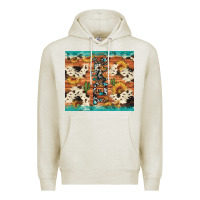 Oatmeal Heather texas sunflower cactus cowhide Premium Hoodie - Artiststas