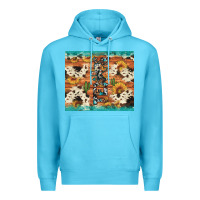 Ocean Blue texas sunflower cactus cowhide Premium Hoodie - Artiststas