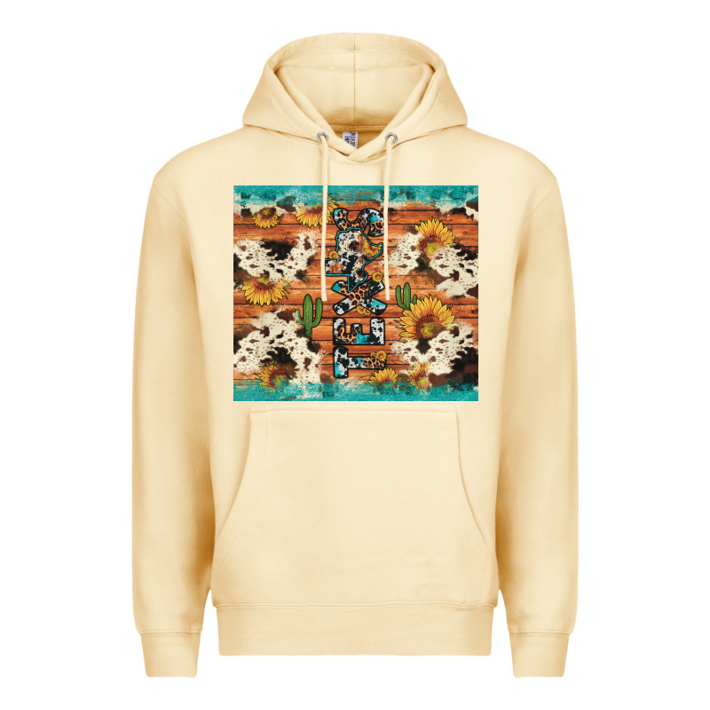 Texas Sunflower Cactus Cowhide Premium Hoodie by Artiststas | Teevron
