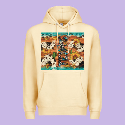 Texas Sunflower Cactus Cowhide Premium Hoodie Designed By Artiststas