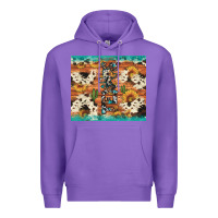 Purple texas sunflower cactus cowhide Premium Hoodie - Artiststas