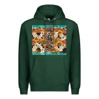 Sports Green texas sunflower cactus cowhide Premium Hoodie - Artiststas