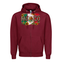 Burgundy Mexico Zipper Hoodie - RanaPortraitStore