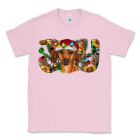 Bubblegum Pink dachshund christmas joy Classic Tee - RanaPortraitStore