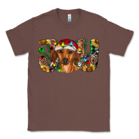 Chestnut dachshund christmas joy Classic Tee - RanaPortraitStore