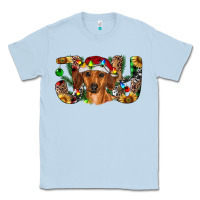 Dusty Blue dachshund christmas joy Classic Tee - RanaPortraitStore